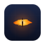 The Eye app icon, a burning eye
